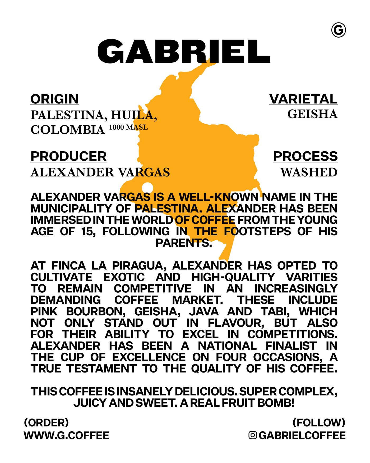 Alexander Vargas, Colombia - Filter (250g)