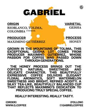 Maximino Gutiérrez, Colombia, Geisha - Special Release Filter (200g)